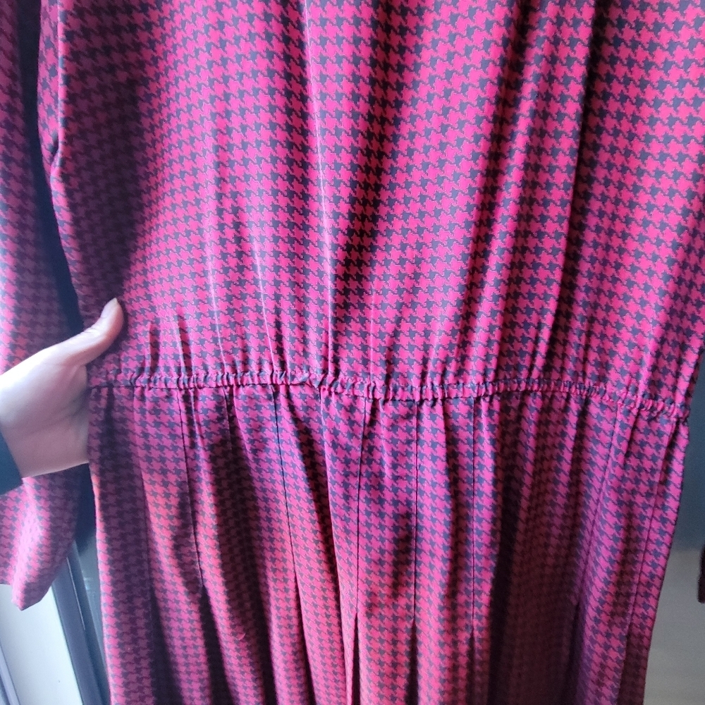 Vintage 1990's Talbots Midi Dress Size 6 Checkerboard Pattern Pleated A Line - Picture 9 of 11